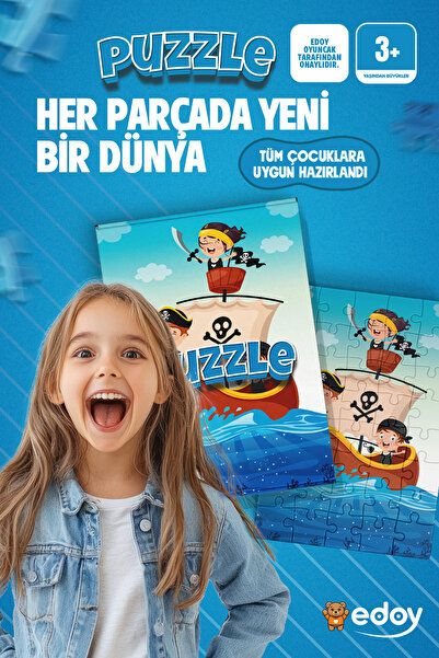 edoy Pirate Çocuklar İçin Eğlenceli ve Eğitici Puzzle! Hemen Al, Gelişimlerin...