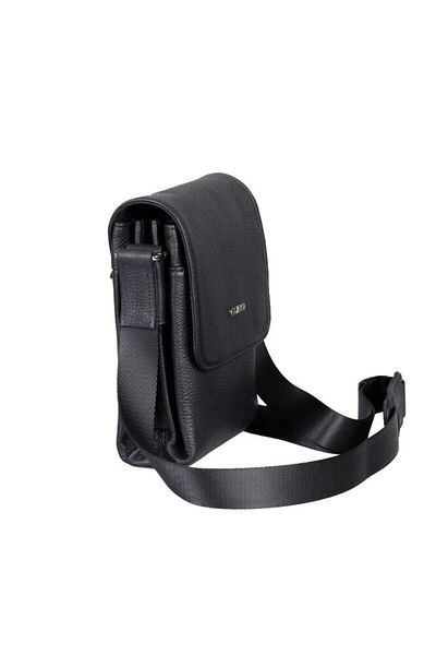 GUARD Black Genuine Leather Multi-Compartment Shoulder Bag - Grd2412Wt1694