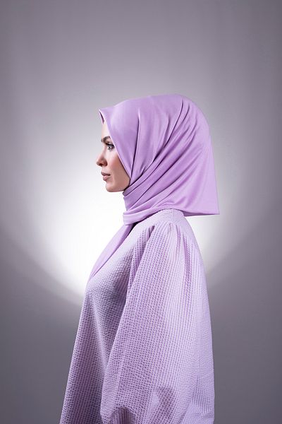 HÜRREM BONE Liliac uni șal clasic țesătură viscoză Lycra bumbac pieptănat 202101_28