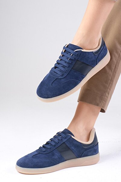 Mio Gusto Nicole Genuine Suede Navy Blue Women's Casual Sneakers