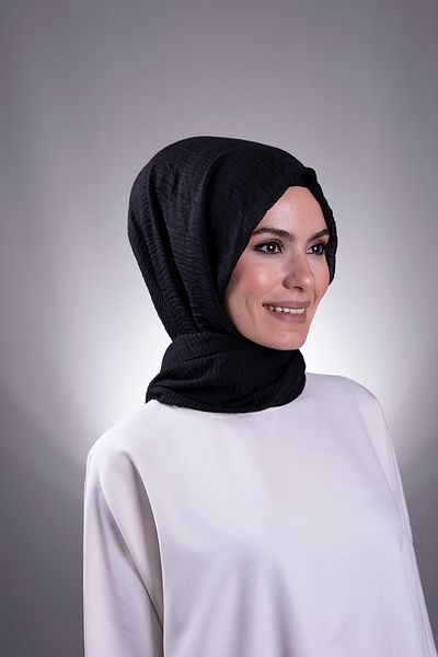 HÜRREM BONE Şal clasic negru uni Şal înfăşurat 202104_01