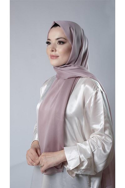 HÜRREM BONE Mink Plain Classic Shawl Chiffon Fabric Janjan Evening Dress 202108_10