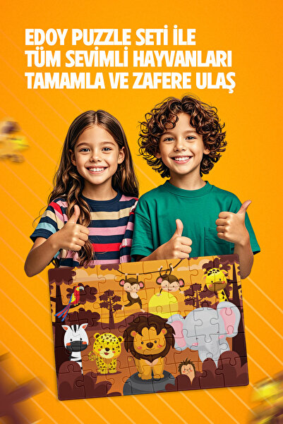 edoy Wild Minik Eller İçin Eğlenceli 24 Parça Puzzle - Öğrenirken Eğlenmeye Ne Dersiniz?