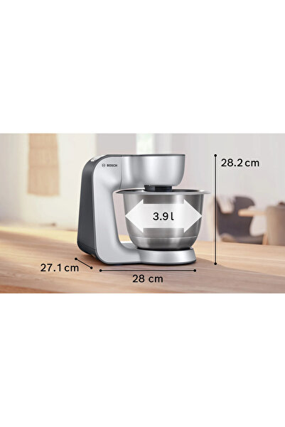 Bosch Mum58359 Serie 4 Mutfak Makinesi Mum 5 1000 W Metalik Inoks Gümüş