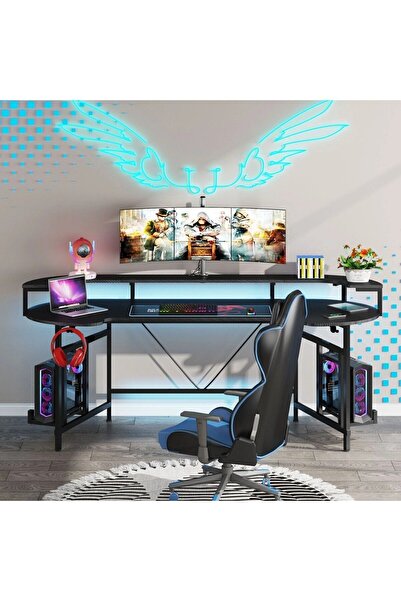 Zizuva Özel Tasarım Siyah Gaming Masa