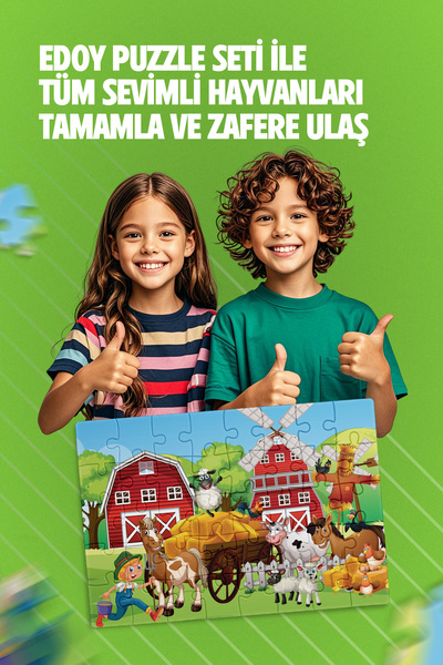 edoy Farm Zihinsel Gelişimi Destekleyen 24 Parça Puzzle - Şimdi Satın Al, Eğlenceli Zaman Başlasın!