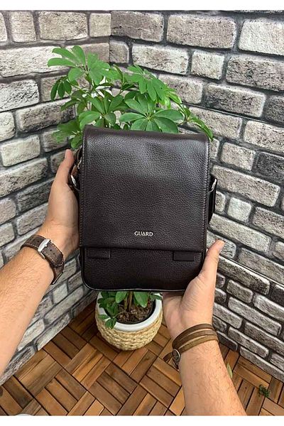 GUARD Brown Genuine Leather Shoulder Bag - Grd2412Wt714
