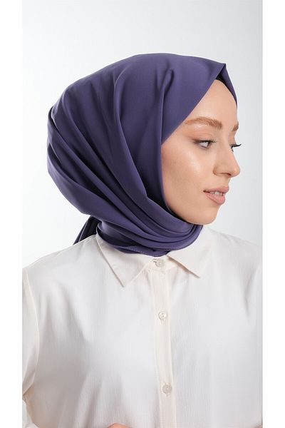 HÜRREM BONE Dark Violet Plain Classic Shawl Medina Silk Plain 202103_50