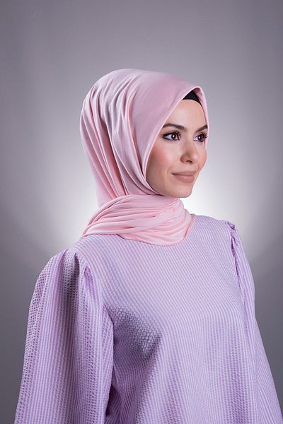 HÜRREM BONE Powder Plain Classic Shawl Viscose Fabric Lycra Combed Cotton 202101_06