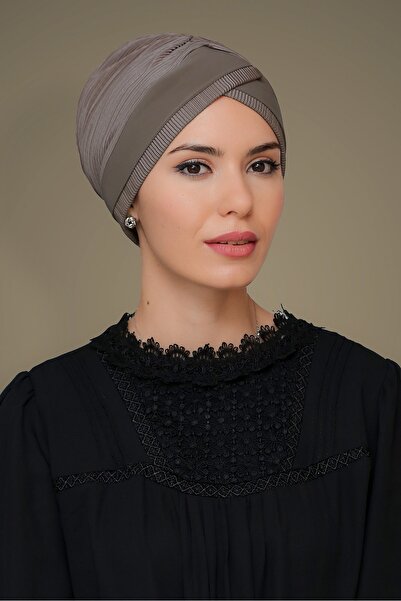 HÜRREM BONE Vizon Pratik Hazır Geçmeli Tesettür Bone Fukuro Piliseli Tek Bantlı Çapraz Büzgülü 1821_10