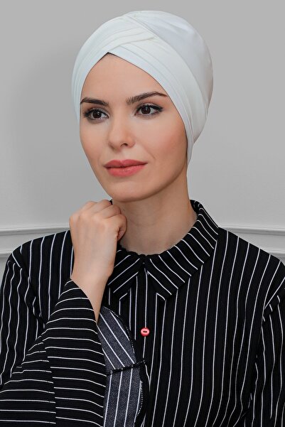 HÜRREMBONE SARAYDAN GELEN GÜZELLİK كريمي عملي جاهز للحجاب المتشابك قماش رملي ...