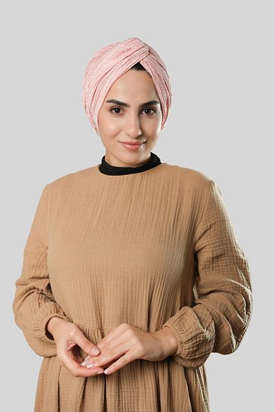 HÜRREM BONE Πούδρα σταυρός μαζευμένος πλισέ Hijab Bonnet Fukuro με αυτοσχεδιασμό 2316_06
