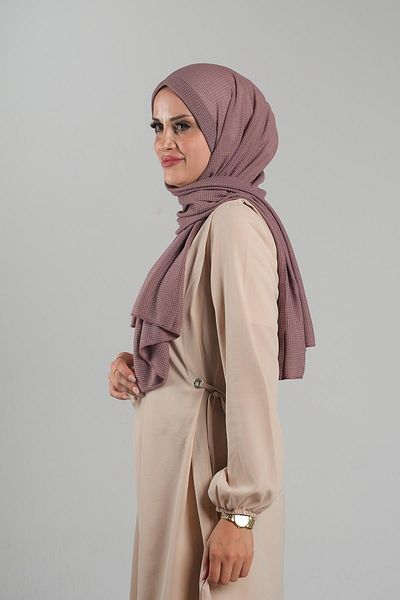 HÜRREM BONE Dusty Rose Practical Ready Interlocking Hijab Shawl Knitted Fabric Plain 2118_18