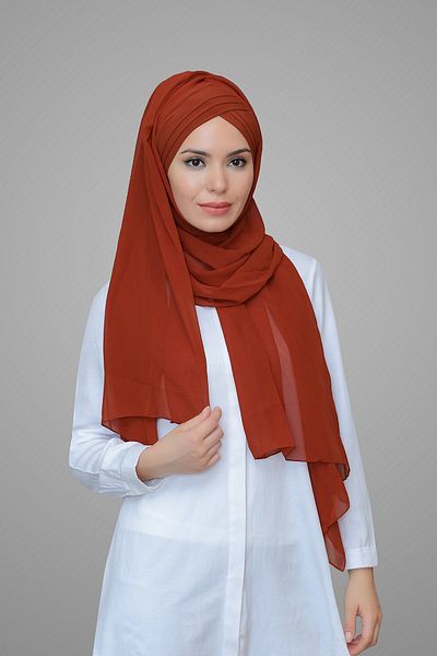 HÜRREM BONE Tile Practical Ready-made Snap-on Bone Shawl Chiffon Self-bonded Three-Striped 1451_33