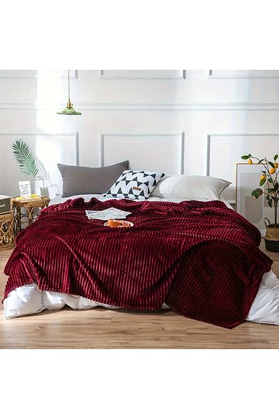textile dünyası Wellsoft Striped Tv Blanket - Single and Double