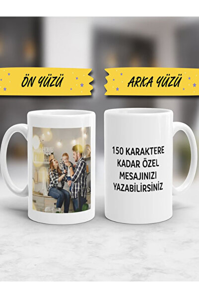 STALY BASKILI "KİŞİYE ÖZEL İKİ RESİMLİ "BASKILI PORSELEN KUPA BARDA