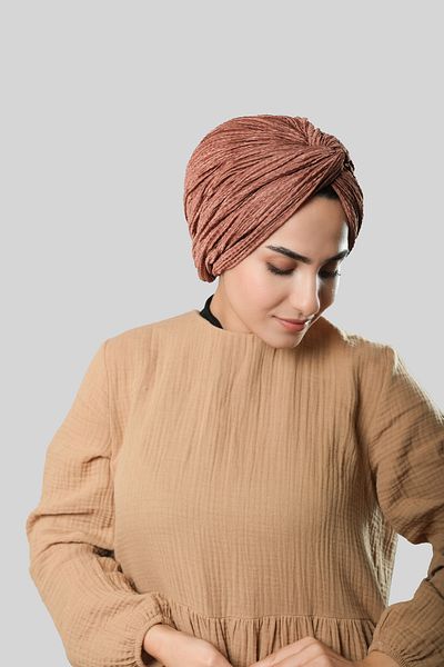 HÜRREM BONE Καφέ σταυρός με πλισέ μουσουλμανικό καπό Fukuro με αυτοσχεδιασμό 2316_14