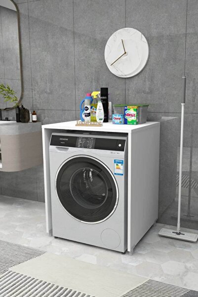 Reyo Home Enda Çamaşır ve Kurutma Makinesi Dolabı Kapaksız Mat Beyaz 89x65 cm