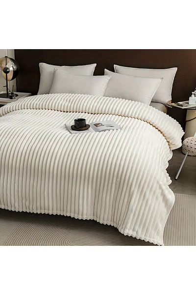 textile dünyası Wellsoft Striped Tv Blanket - Single and Double