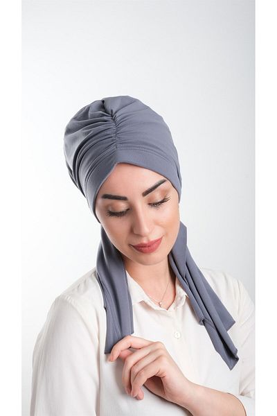 HÜRREM BONE Καπό Hijab Smoked - Practical Ready, Snap-on, Cut Fiber, Simple 2111_25