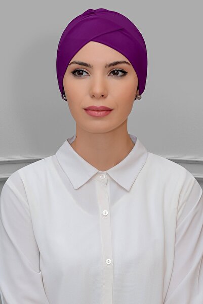 HÜRREM BONE خمري عملي جاهز للحجاب المتداخل قماش رملي متقاطع 1801_08