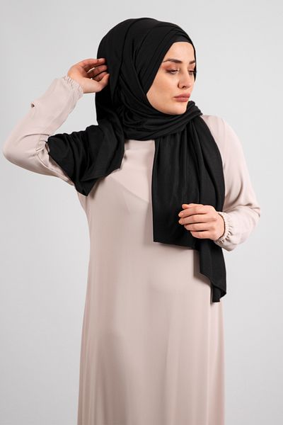 HÜRREM BONE Black Back Tie Shawl Viscose Fabric Three Stripes 2103_01