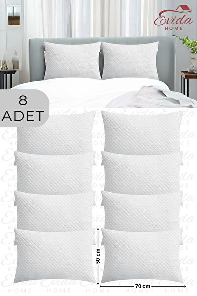 Evida 8 штук антибактеріальних подушок з капітоне з захисним чохлом - 50x70 см, чохол на блискавці