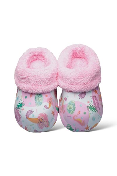 Liger شباشب أطفال منزلية مبطنة بالفرو من الداخل ومصنوعة من الإيفا من الخارج، مناسبة للحضانة والمدرسة والشارع، باللون الوردي - الأبيض