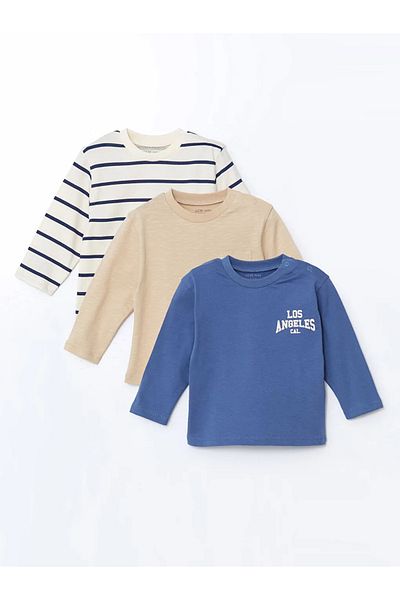 LC Waikiki LCW Baby Blue Crewneck Imprimat Băieți Hanorac 3 buc