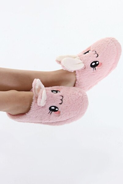 Beyond Women's Pink Rabbit Soft Furry Gondola House Slippers 3cm Byndfkb01