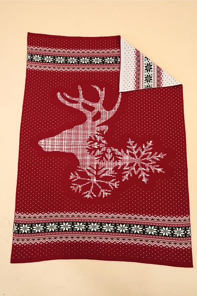 CHUBA Red Kids Knitwear Blanket - Deer Pattern, 85Cmx120Cm Chkids205