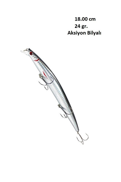 usmtekno 18 cm 24 gr.Rapala Lures Yapay Yem Suni Yem Turna Levrek Rapala Deniz Avı Rapala  Parlak Gümüş