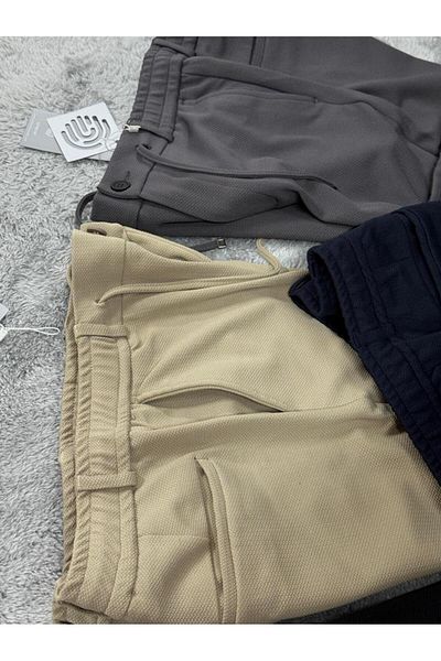 gd goldoremi Ανδρικό ύφασμα Lycra Ascoli Slim Fit - Άνετο Jogger, Ελαστική μέση, Κορδόνι με φερμουάρ