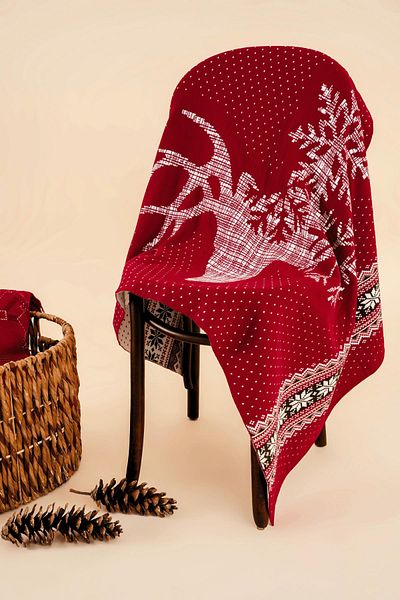 CHUBA Red Kids Knitwear Blanket - Deer Pattern, 85Cmx120Cm Chkids205