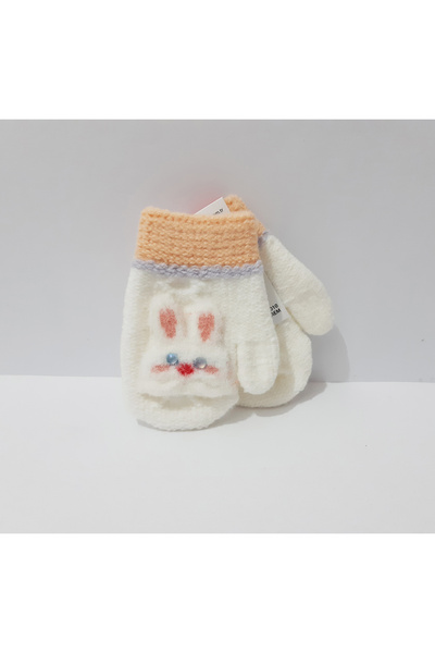 renkli çiçekler Дитячі рукавички 1-3 роки Рукавички для дівчаток з малюнком, в'язані