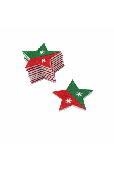 bidoluhobi Ornament de Anul Nou Steaua din pâslă 10 buc