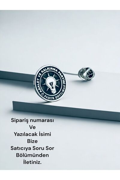 Kuyumcudan Ak Parti Rozet  İsimli ( 925 Ayar Gümüş )