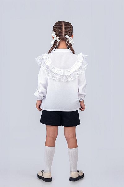 Trend Baby Kids Cămașă de școală pentru fete de 2-5 ani - festonată