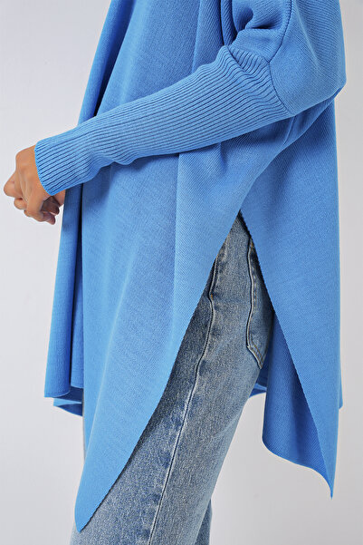 Bigdart 15783 Yırtmaçlı Panço Kazak - Saks