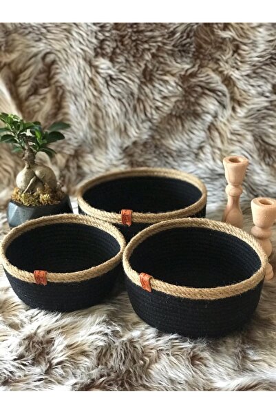 Bohemahomedecor Crna pletena korpa organizator dekorativna korpa poklon korpa...