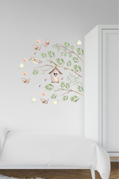 esatoys Set de autocolante pentru camera copiilor cu tematică Bird House