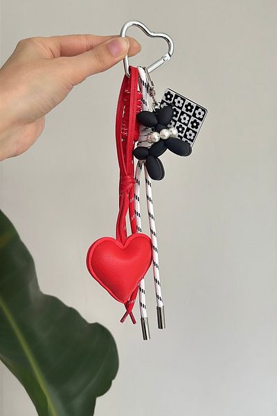 Okko Store Leather Charm Bag Accessory Keychain