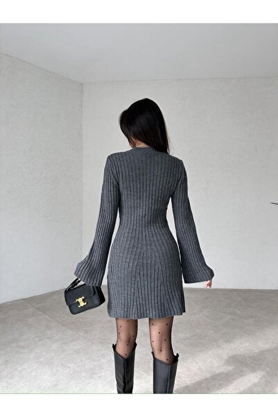 Cloudy Kids Kadın Mini Fitilli Kışlık Triko Elbise