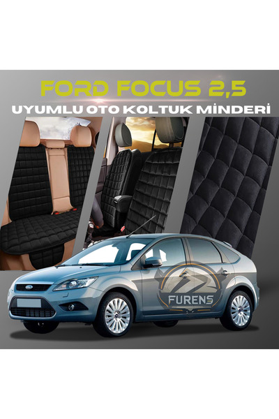 SHOOPLAA طقم وسائد مقعد السيارة Ford Focus 2.5 باللون الأسود مع جيوب ريش تايل...