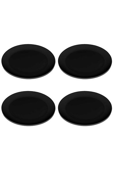 Külsan Melamine Dinner Plate Set Black Bolor 26 cm 4 Pcs