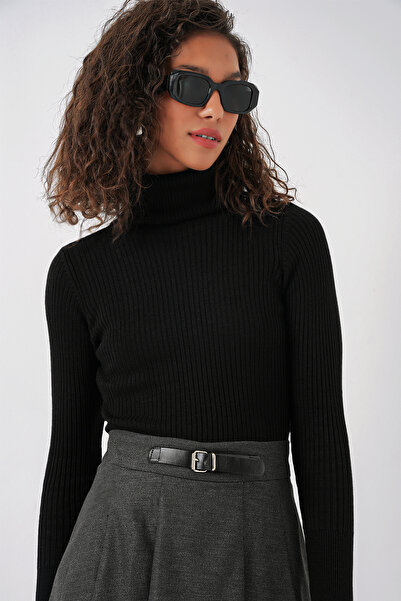 Bigdart 10311 Balıkçı Yaka Triko Kazak - Siyah