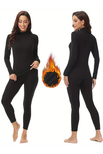 SAUNA SUIT Thermal Long Sleeve Top and Leggings Set, Soft and Warm Thermal Underwear Set for Autumn and Winter