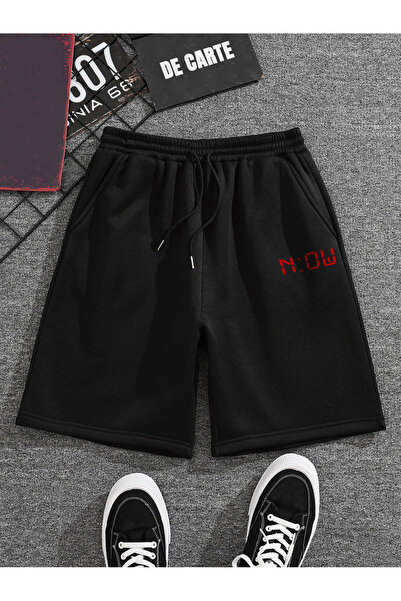 De Carte N:Ow Printed Sporty Black Men's Bermuda Shorts