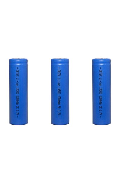ORTEC 14500 3.7V Li-Ion 1000mAh 5C Şarj Edilebilir Kalem Pil 3'Lü