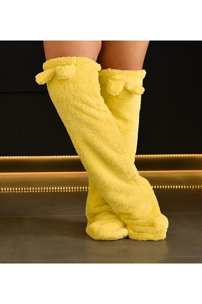Özgüner Oyuncak Pabtex Plush Socks over the Knee Winter Sleeping Socks Foot Warmer Long Socks